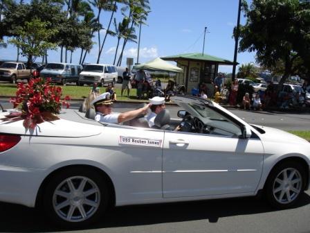 Merrie Monarch Parade USS Reuben commander Hilo 2008